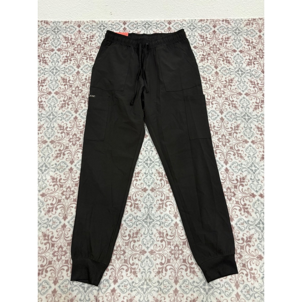 Heal Wear Premium Scrubwear Black Jogger Pants 4-Way Stretch Pockets Small DDP00